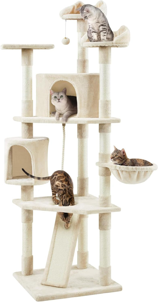 79" Multi-Level Cat Tree Tower, 5 Levels, Condo & Perches