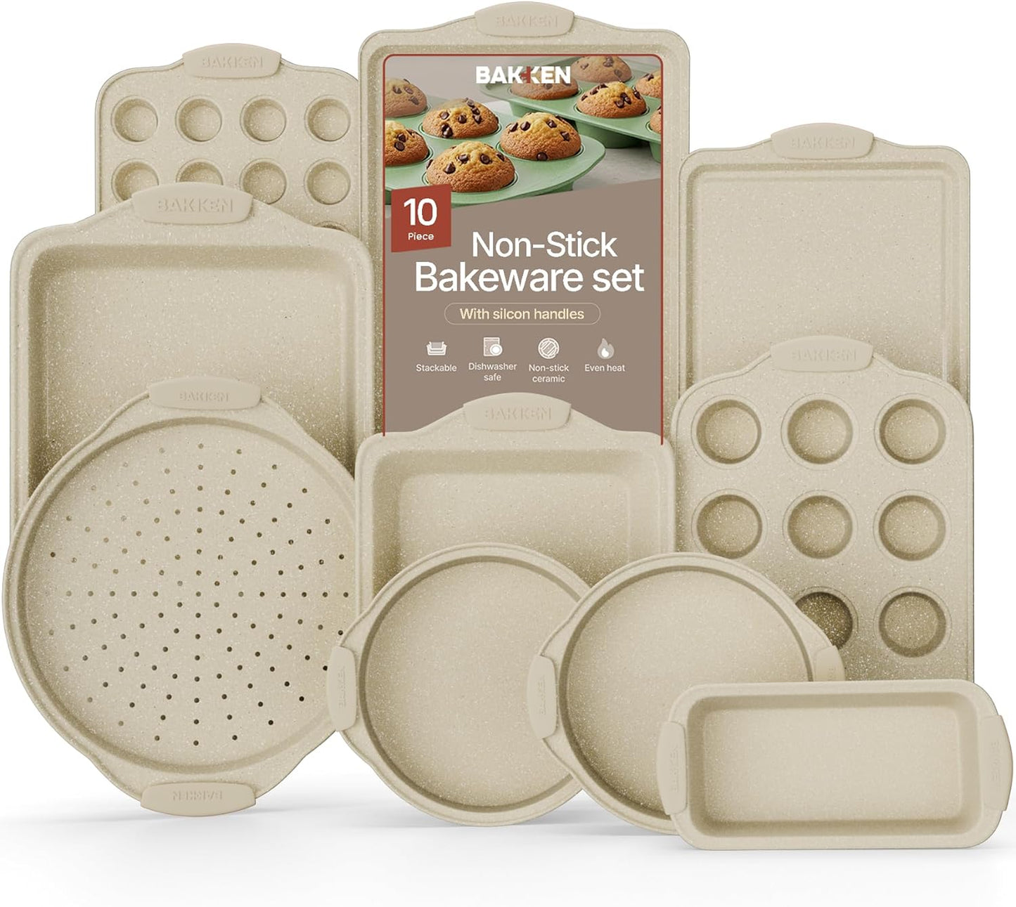 10-Piece Non-Stick Bakeware Set - Carbon Steel