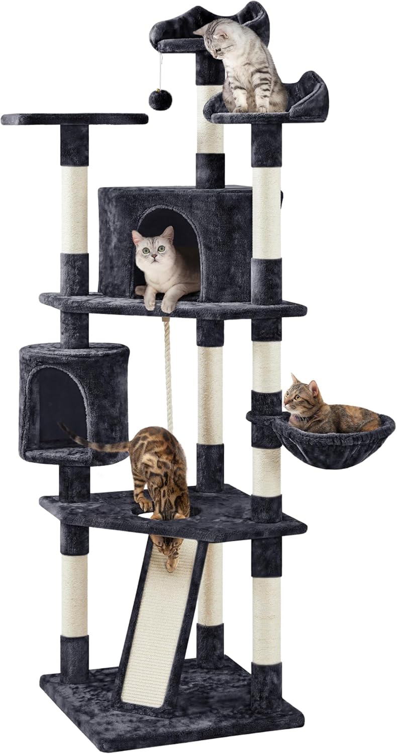 79" 5-Tier Cat Tree Condo with Scratching Posts & Perches