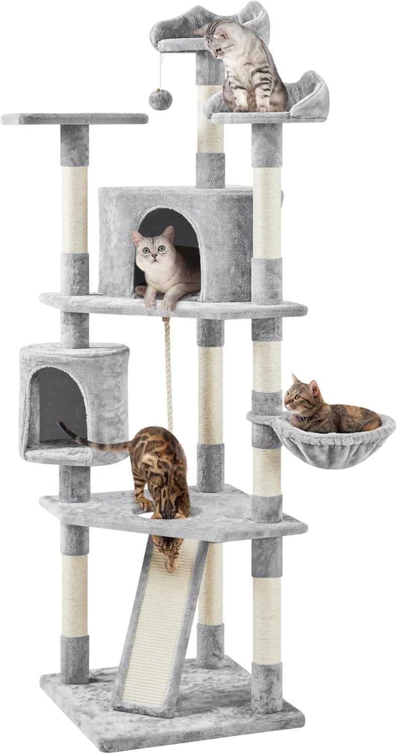 79" Multi-Level Cat Tree Tower, 5 Levels, Condo & Perches
