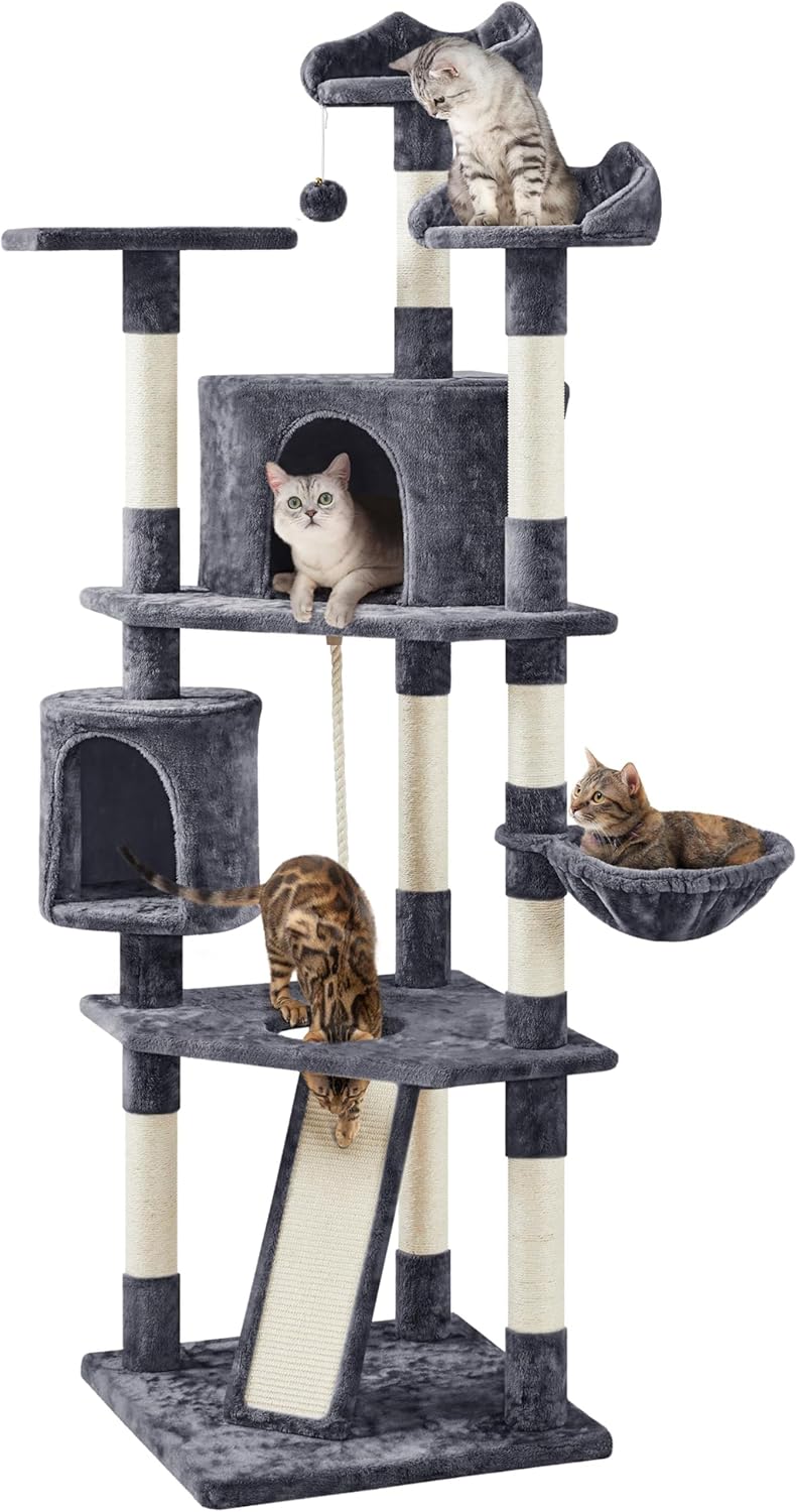 79" 5-Tier Cat Tree Condo with Scratching Posts & Perches