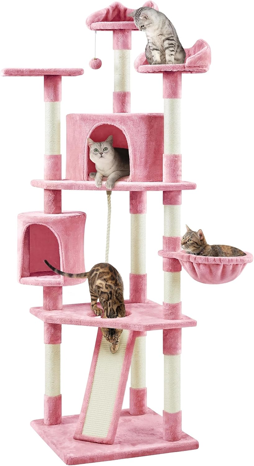 79" Multi-Level Cat Tree Tower, 5 Levels, Condo & Perches